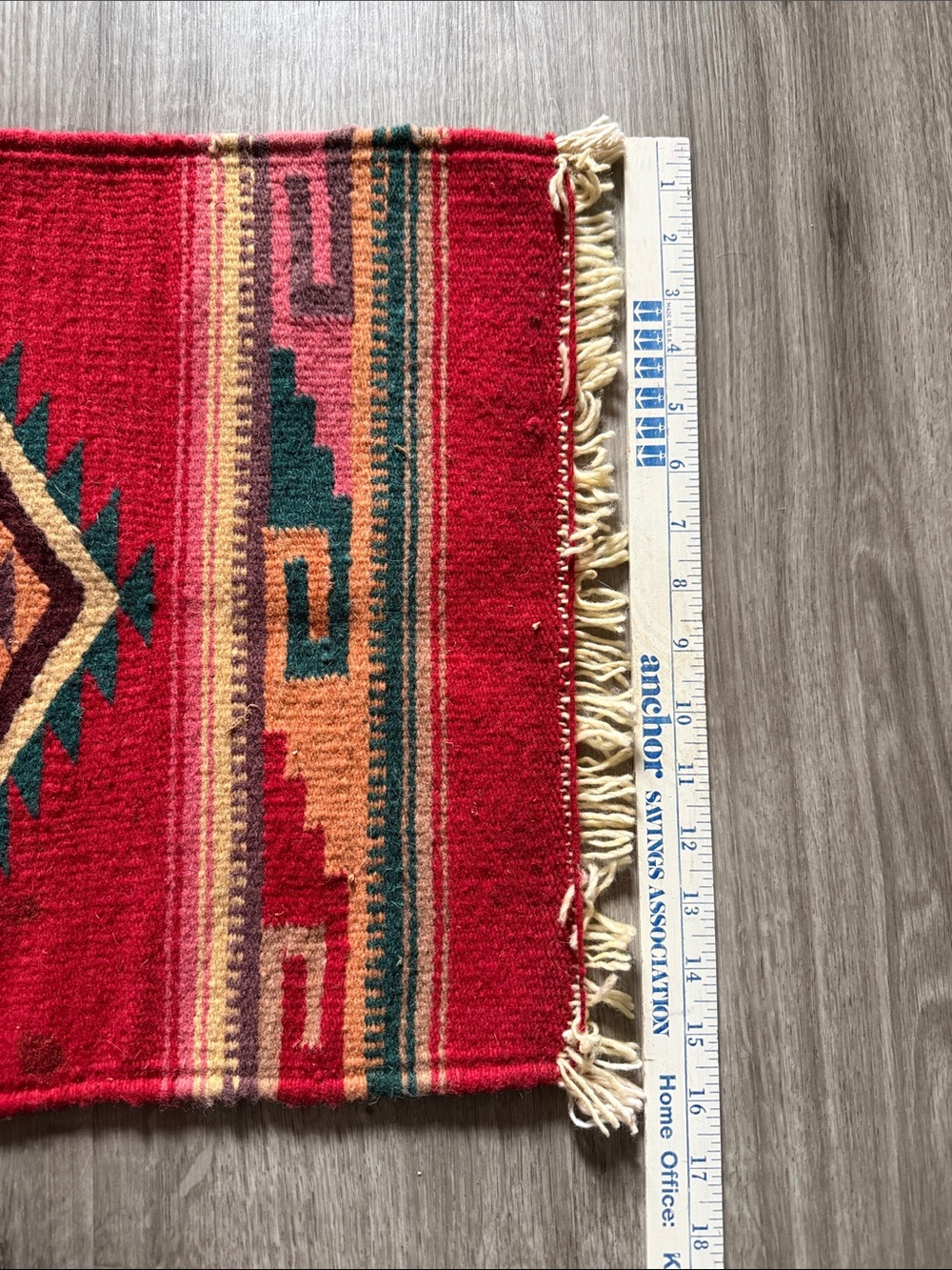 Red Southwestern Diamond Accent Table Mat - Picture 6 of 10